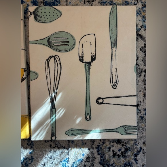 Modern Kitchen Utensil Canvas Art Set - Picture 4 of 7
